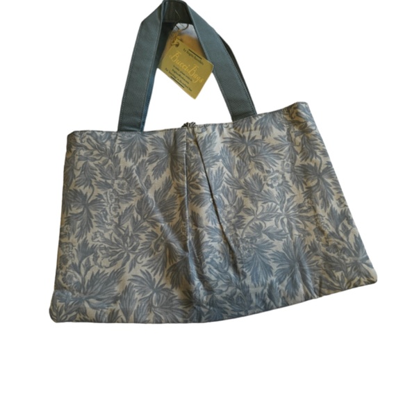 Handmade Floral Leaves Tote Purse Handbag Button Closure NEW - Picture 4 of 7